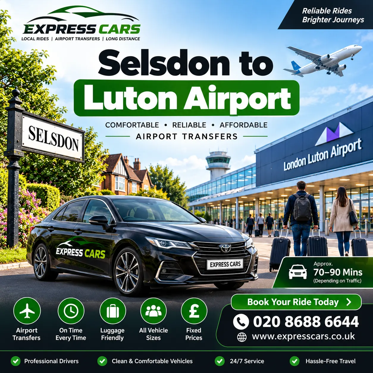 Blog image of Best taxi services from Selsdon to Luton Airport